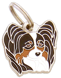 PAPILLON TRICOLOR - pet ID tag, dog ID tags, pet tags, personalized pet tags MjavHov - engraved pet tags online
